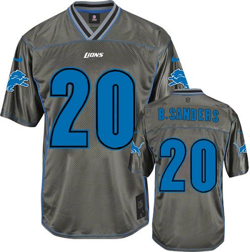 Youth Elite Barry Sanders Nike Jersey Grey - #20 Vapor NFL Detroit Lions